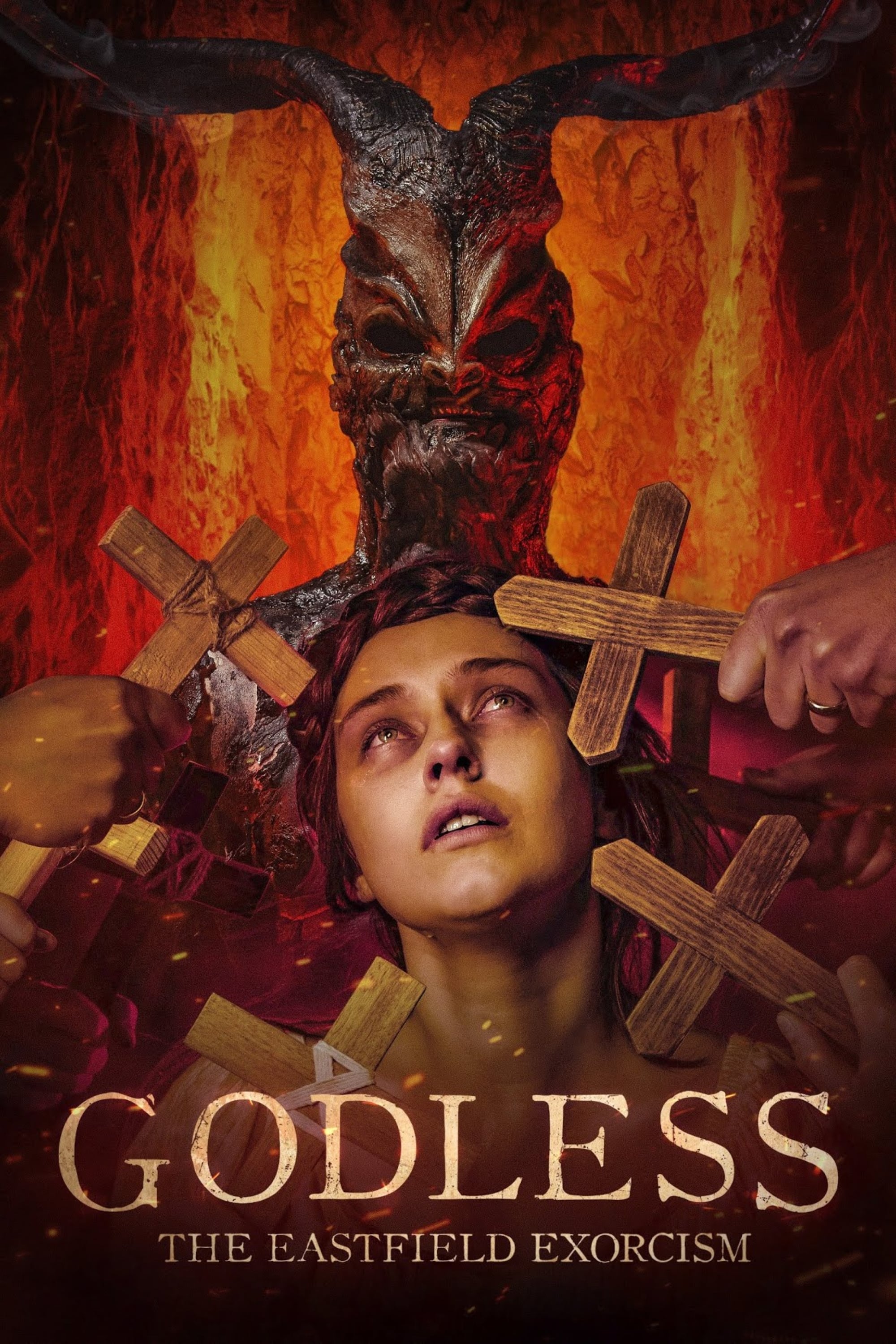 Godless: The Eastfield Exorcism Hindi Dubbed Movie Poster (2023)